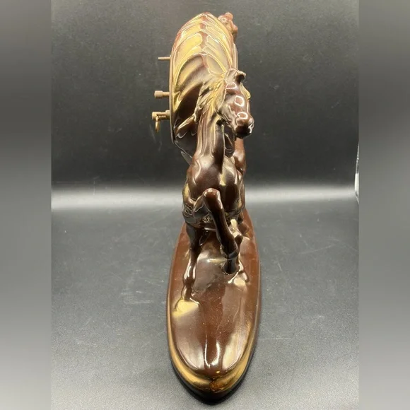 Walter Germany Vintage Ceramic Equestrian Horse Table Clock, Mantel Clock Decor - Picture 7 of 14